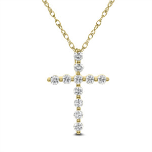 18KT 0.50 CT Diamond Cross Pendant With Chain 18KT 0.50 CT Diamond Cross Pendant With Chain
