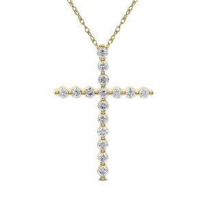 18KT 1.65 CT Diamond Cross With Chain 18KT 1.65 CT Diamond Cross With Chain