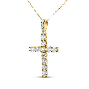 18KT 2.00 CT Diamond Cross Pendant With Chain 18KT 2.00 CT Diamond Cross Pendant With Chain