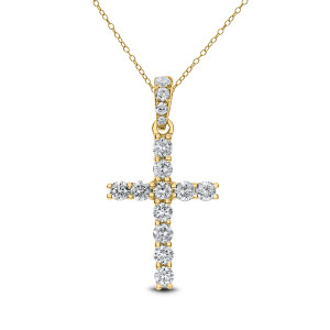 18KT 0.50 CT Diamond Cross Pendant With Chain 18KT 0.50 CT Diamond Cross Pendant With Chain