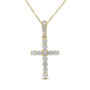 18KT 0.75 CT Diamond Cross With Chain 18KT 0.75 CT Diamond Cross With Chain