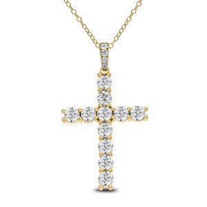 18KT 3.16 CT Diamond Cross Pendant With Chain 18KT 3.16 CT Diamond Cross Pendant With Chain