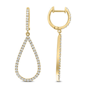 18KT 0.94 CT Open Pear Diamond Earring 18KT 0.94 CT Open Pear Diamond Earring
