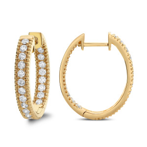 18KT 1.25 CT Inside Out Diamond Hoop Earring 18KT 1.25 CT Inside Out Diamond Hoop Earring