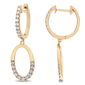 18KT 1.00 CT Open Oval Dangle Diamond Earring 18KT 1.00 CT Open Oval Dangle Diamond Earring