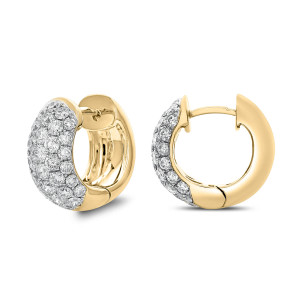 18KT 2.00 CT Four Row Diamond Hoop Earring 18KT 2.00 CT Four Row Diamond Hoop Earring