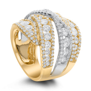 18KT 3.80 CT Two Tone Overlapping Diamond Ring 18KT 3.80 CT Two Tone Overlapping Diamond Ring