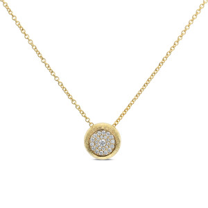 18KT 0.25 CT Round Cluster Diamond Pendant With Chain 18KT 0.25 CT Round Cluster Diamond Pendant With Chain
