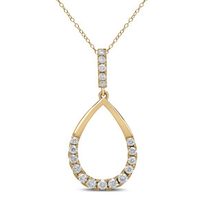 18KT 0.43 CT Pear Shape Diamond Pendant With Chain 18KT 0.43 CT Pear Shape Diamond Pendant With Chain