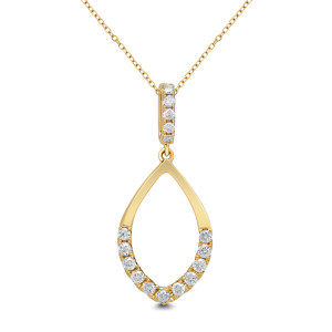 18KT 0.36 CT Pear Shape Diamond Pendant With Chain 18KT 0.36 CT Pear Shape Diamond Pendant With Chain