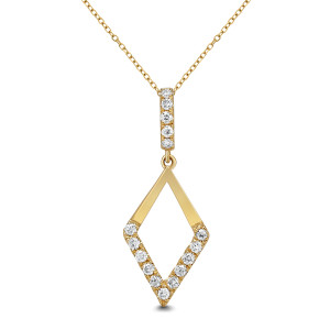 18KT 0.32 CT Diamond Shape Diamond Pendant With Chain 18KT 0.32 CT Diamond Shape Diamond Pendant With Chain