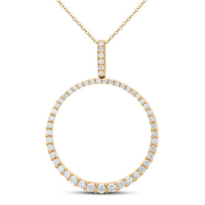 18KT 1.13 CT Diamond Round Shape Pendant With Chain 18KT 1.13 CT Diamond Round Shape Pendant With Chain