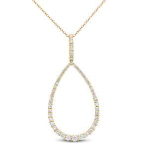 18KT 1.60 CT Diamond Pear Shape Pendant With Chain 18KT 1.60 CT Diamond Pear Shape Pendant With Chain