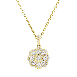 18KT 0.82 CT Diamond Floral Cluster Pendant 18KT 0.82 CT Diamond Floral Cluster Pendant