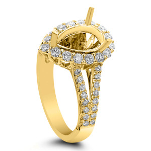 18KT 1.00 CT Halo Diamond Semi Mount Pear Ring 18KT 1.00 CT Halo Diamond Semi Mount Pear Ring