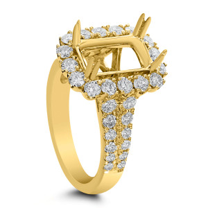 18KT 1.42 CT Diamond Semi Mount Emerald Ring 18KT 1.42 CT Diamond Semi Mount Emerald Ring