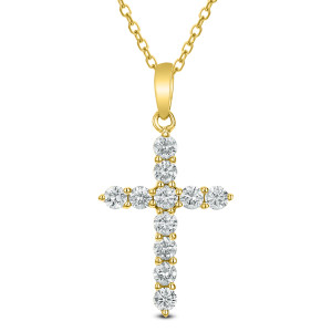 18KT Diamond 0.33 CT Cross Pendant With Chain 18KT Diamond 0.33 CT Cross Pendant With Chain
