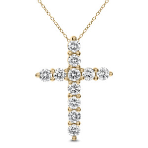 18KT 1.93 CT Diamond Cross Pendant With Chain 18KT 1.93 CT Diamond Cross Pendant With Chain