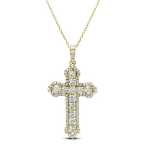18KT 2.00 CT Diamond Cross Pendant With Chain 18KT 2.00 CT Diamond Cross Pendant With Chain