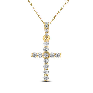 18KT 0.25 CT Diamond Cross Pendant With Chain 18KT 0.25 CT Diamond Cross Pendant With Chain