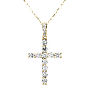 18KT 1.50 CT Diamond Cross Shape With Chain 18KT 1.50 CT Diamond Cross Shape With Chain