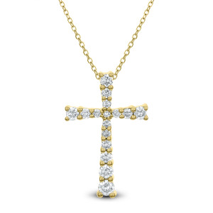 18KT 0.26 CT Diamond Cross Pendant With Chain 18KT 0.26 CT Diamond Cross Pendant With Chain
