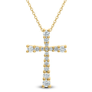 18KT 0.48 CT Diamond Cross Pendant With Chain 18KT 0.48 CT Diamond Cross Pendant With Chain