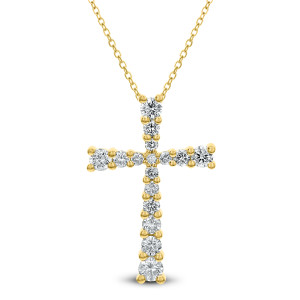 18KT 0.76 CT Diamond Cross Pendant With Chain 18KT 0.76 CT Diamond Cross Pendant With Chain