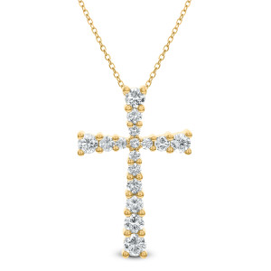 18KT 1.49 CT Diamond Cross Pendant With Chain 18KT 1.49 CT Diamond Cross Pendant With Chain