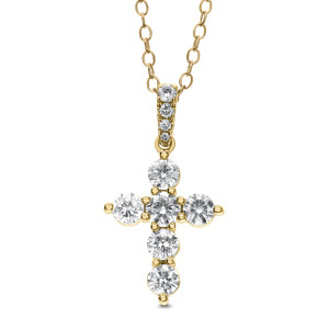 18KT 0.75 CT Diamond Cross Shape With Chain 18KT 0.75 CT Diamond Cross Shape With Chain