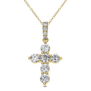 18KT 1.00 CT Diamond Cross Shape With Chain 18KT 1.00 CT Diamond Cross Shape With Chain
