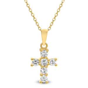 18KT 0.25 CT Diamond Cross Pendant With Chain 18KT 0.25 CT Diamond Cross Pendant With Chain