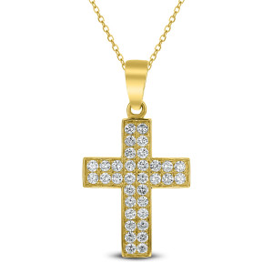 18KT 0.85 CT Diamond Cross Pendant With Chain 18KT 0.85 CT Diamond Cross Pendant With Chain
