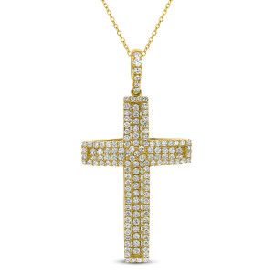 18KT Diamond 1.65 CT Cross Pendant With Chain 18KT Diamond 1.65 CT Cross Pendant With Chain