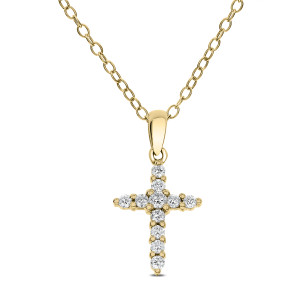 18KT 0.20 CT Diamond Cross Pendant With Chain 18KT 0.20 CT Diamond Cross Pendant With Chain