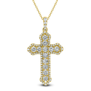 18KT 2.04 CT Diamond Cross Pendant With Chain 18KT 2.04 CT Diamond Cross Pendant With Chain