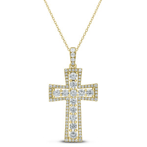 18KT 1.88 CT Diamond Cross Pendant with Chain 18KT 1.88 CT Diamond Cross Pendant with Chain