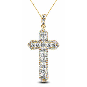 18KT 2.10 CT Diamond Cross Pendant With Chain 18KT 2.10 CT Diamond Cross Pendant With Chain