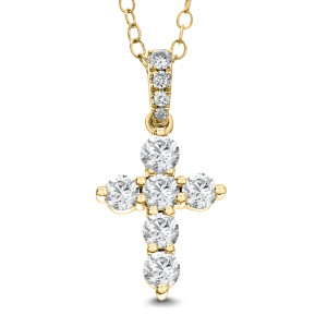 18KT 1.72 CT Diamond Cross Pendant With Chain 18KT 1.72 CT Diamond Cross Pendant With Chain