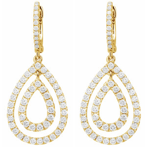 18KT 1.52 CT Diamond Tear Drop Shape Earrings 18KT 1.52 CT Diamond Tear Drop Shape Earrings