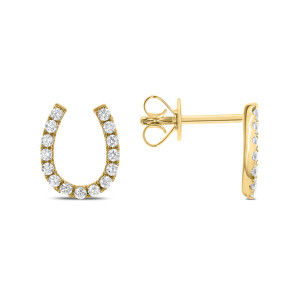 18KT 0.32 CT Diamond Horseshoe Earrings 18KT 0.32 CT Diamond Horseshoe Earrings