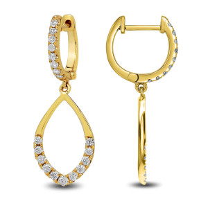 18KT 0.88 CT Diamond Open Pear Drop Earrings 18KT 0.88 CT Diamond Open Pear Drop Earrings