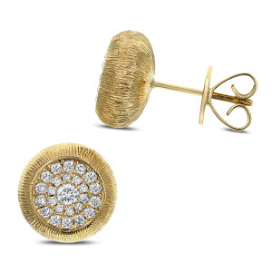18KT 0.50 CT Round Diamond Cluster Pod Stud Earrings 18KT 0.50 CT Round Diamond Cluster Pod Stud Earrings