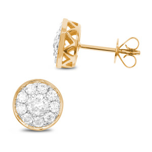 18KT 0.50 CT Round Cluster Diamond Earring 18KT 0.50 CT Round Cluster Diamond Earring