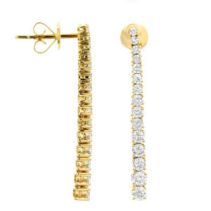 18KT 1.35 CT Diamond Line Drop Earrings 18KT 1.35 CT Diamond Line Drop Earrings