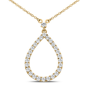 18KT 0.62 CT Diamond Pear Shape Pendant With Chain 18KT 0.62 CT Diamond Pear Shape Pendant With Chain