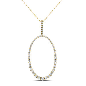 18KT 1.50 CT Oval Shape Diamond Pendant With Chain 18KT 1.50 CT Oval Shape Diamond Pendant With Chain