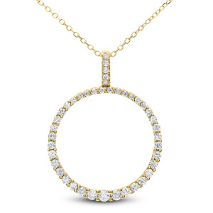 18KT 0.50 CT Diamond Round Shape Pendant With Chain 18KT 0.50 CT Diamond Round Shape Pendant With Chain