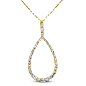 18KT 0.90 CT Diamond Pear Shape Pendant With Chain 18KT 0.90 CT Diamond Pear Shape Pendant With Chain