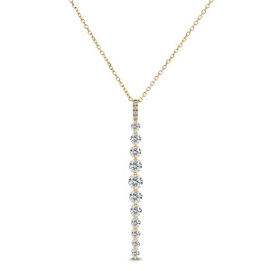 18KT 0.95 CT Diamond Linear Pendant With Chain 18KT 0.95 CT Diamond Linear Pendant With Chain